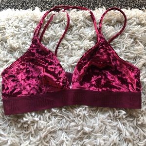 PINK Crushed velvet Bralette